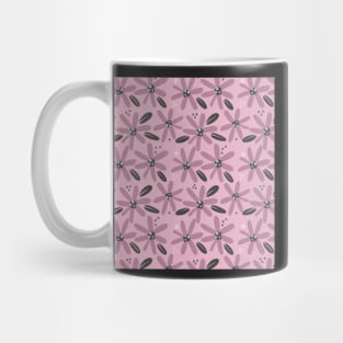 Cute pink abstract flowers in a fun playful flowerpower pattern Mug